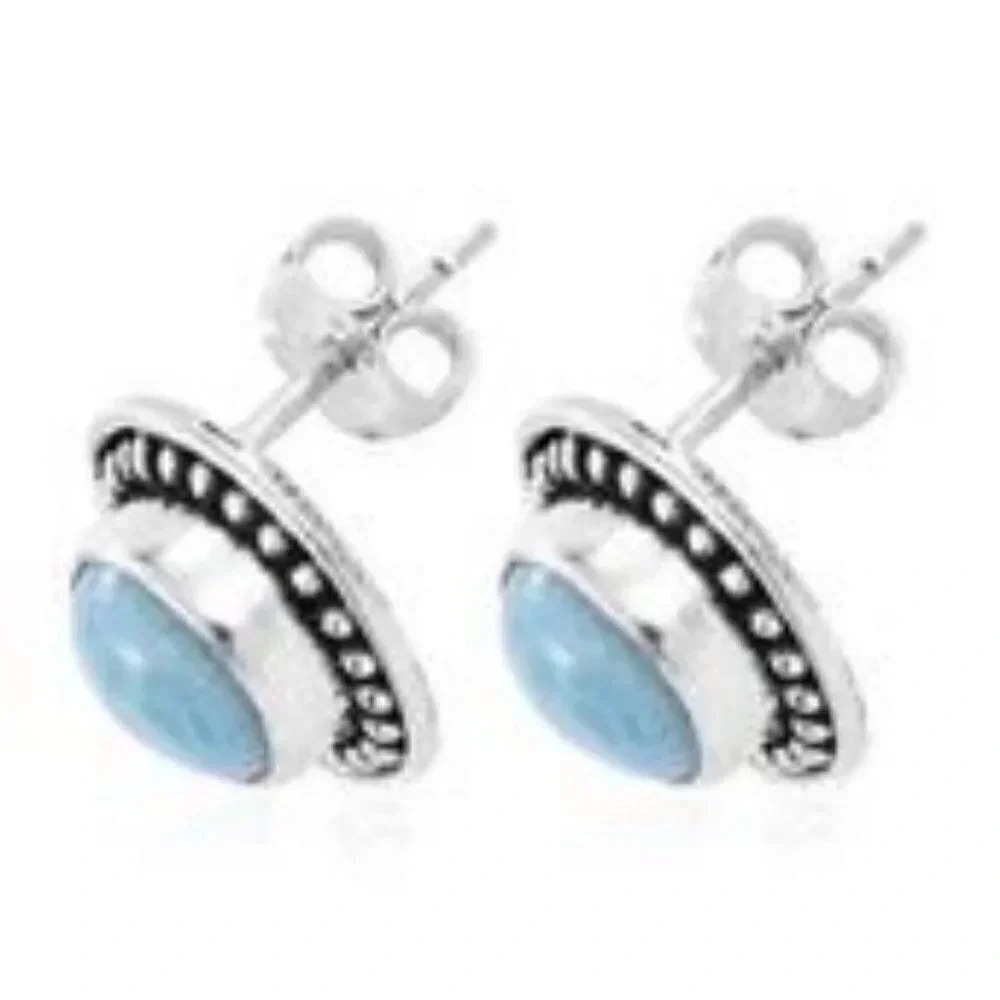 Artisan Crafted Larimar Sterling Silver earrings - Picture 6 of 8